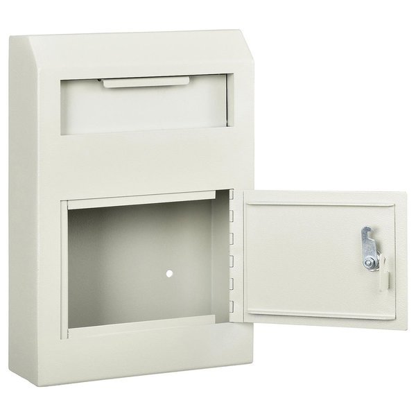 Drop Box Safe, Wall Mount, 10W x 4-1/4D x 15H, Beige, Global Industrial, Mfr#: 493392